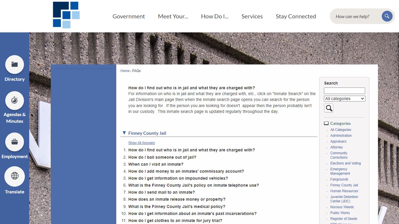 FAQs • Finney County, KS • CivicEngage